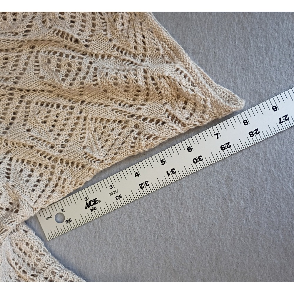 Hippie Rose Crochet Crop Top Cream Colored Light Weight Sx Large - Picture 4 of 11